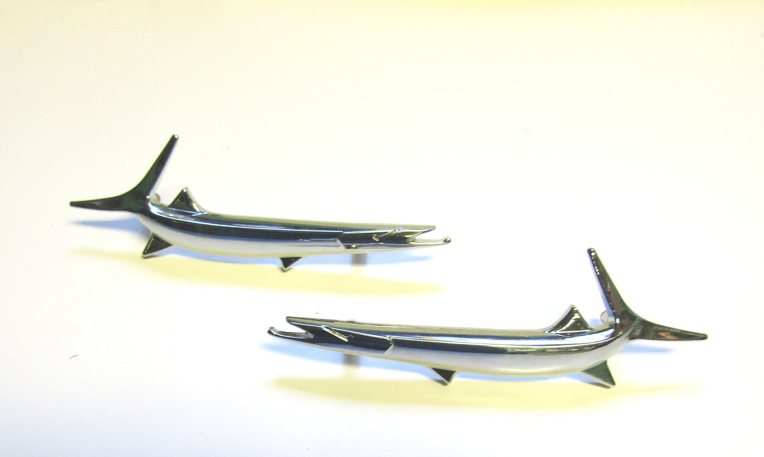 67-68 Barracuda Fish Fender Emblems Pair