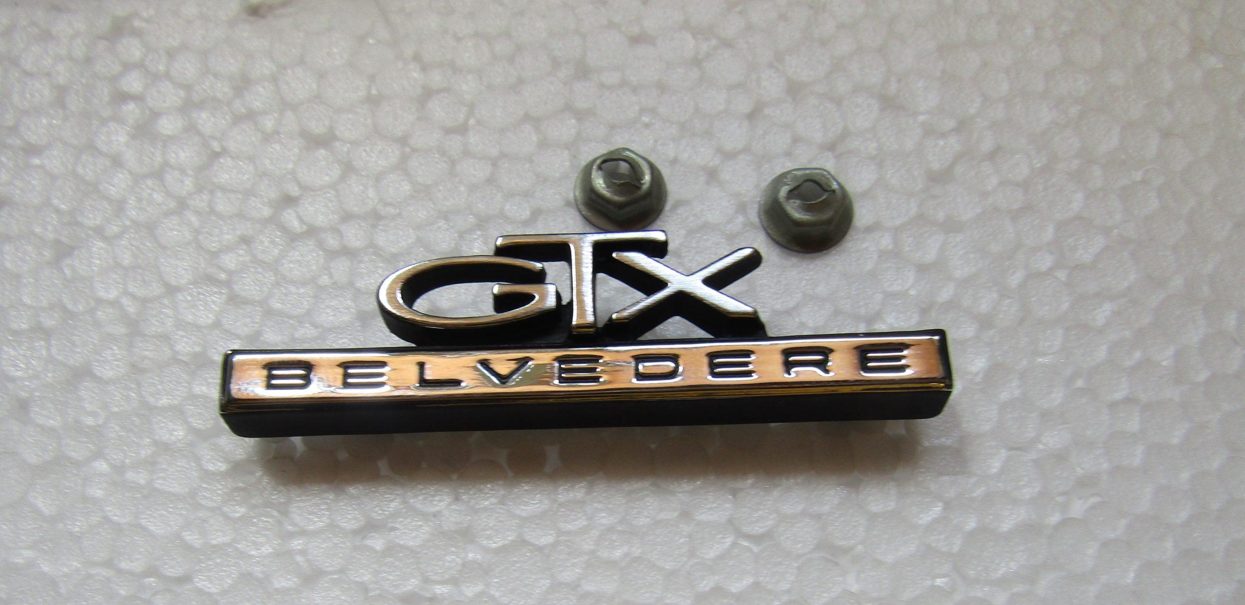 1967 "GTX Belvedere" Glove Box Door Emblem each
