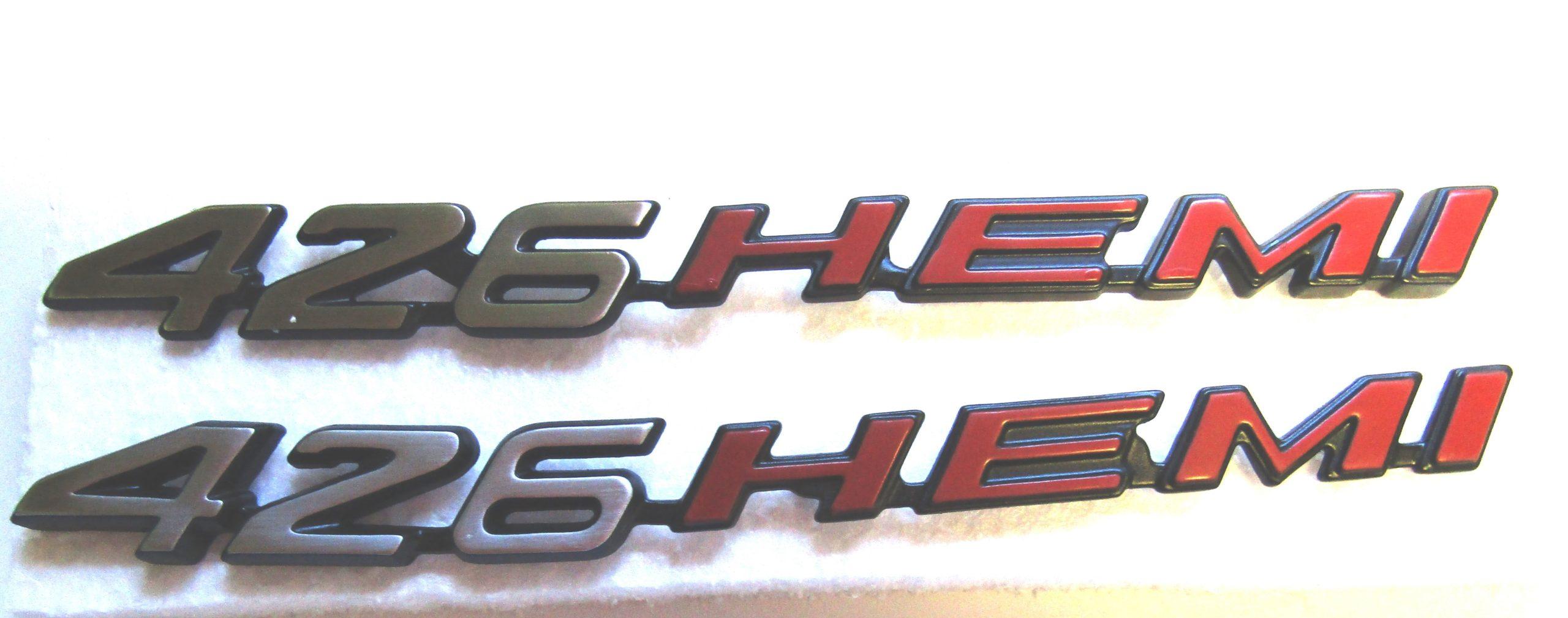 70 -71 Challenger 426 Hemi Shaker Hood Emblems Pair