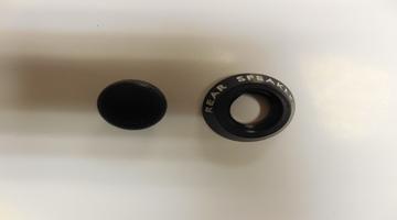 70-74 E-Body, Rear Speaker Fader Switch Knob & Bezel - Set