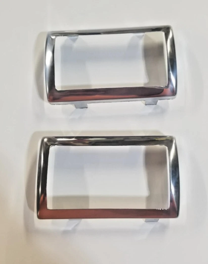 67-70 A & B-Body Mopar, Clutch & Brake Pedal Bezels- Stainless Steel - Pair